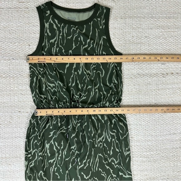 Athleta Sz XS Olive Geometric Rincon Printed Mini Dress - Picture 9 of 15